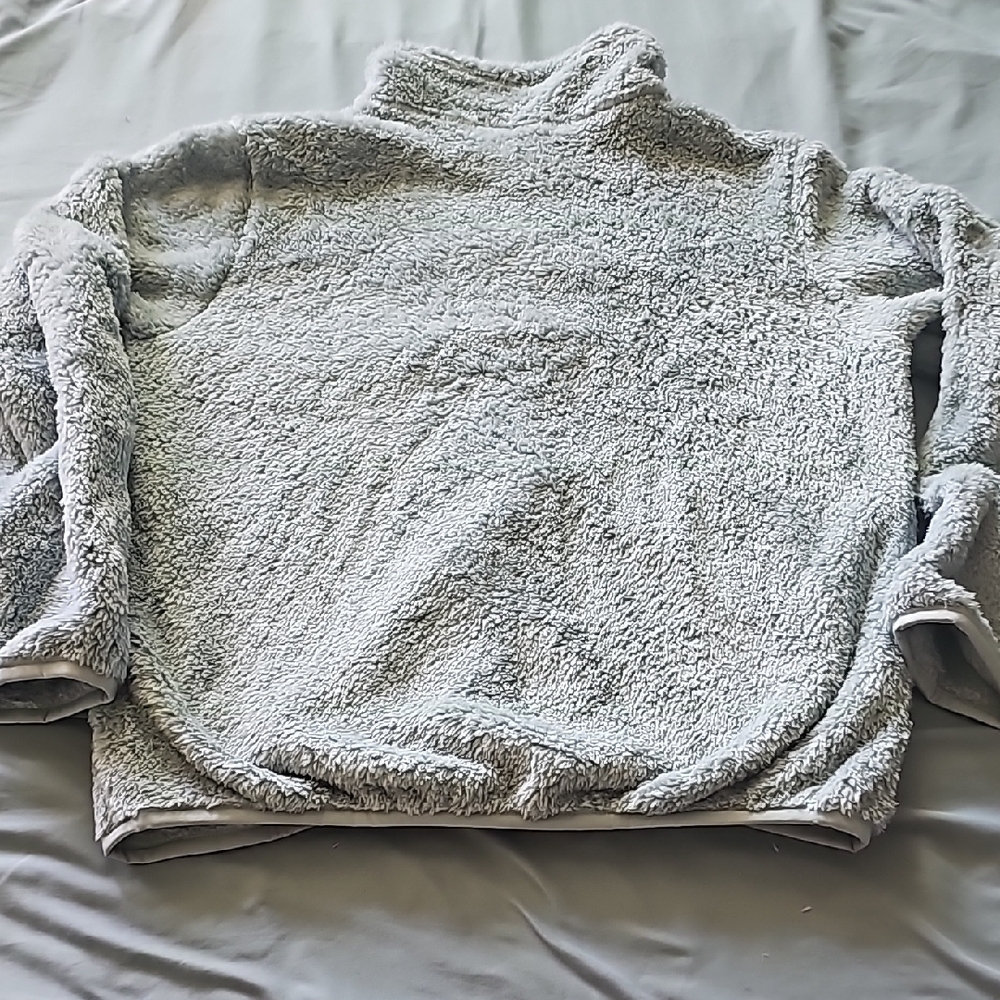 Cozy Blue Fleece Half-Zip Pullover - Picture 5 of 6
